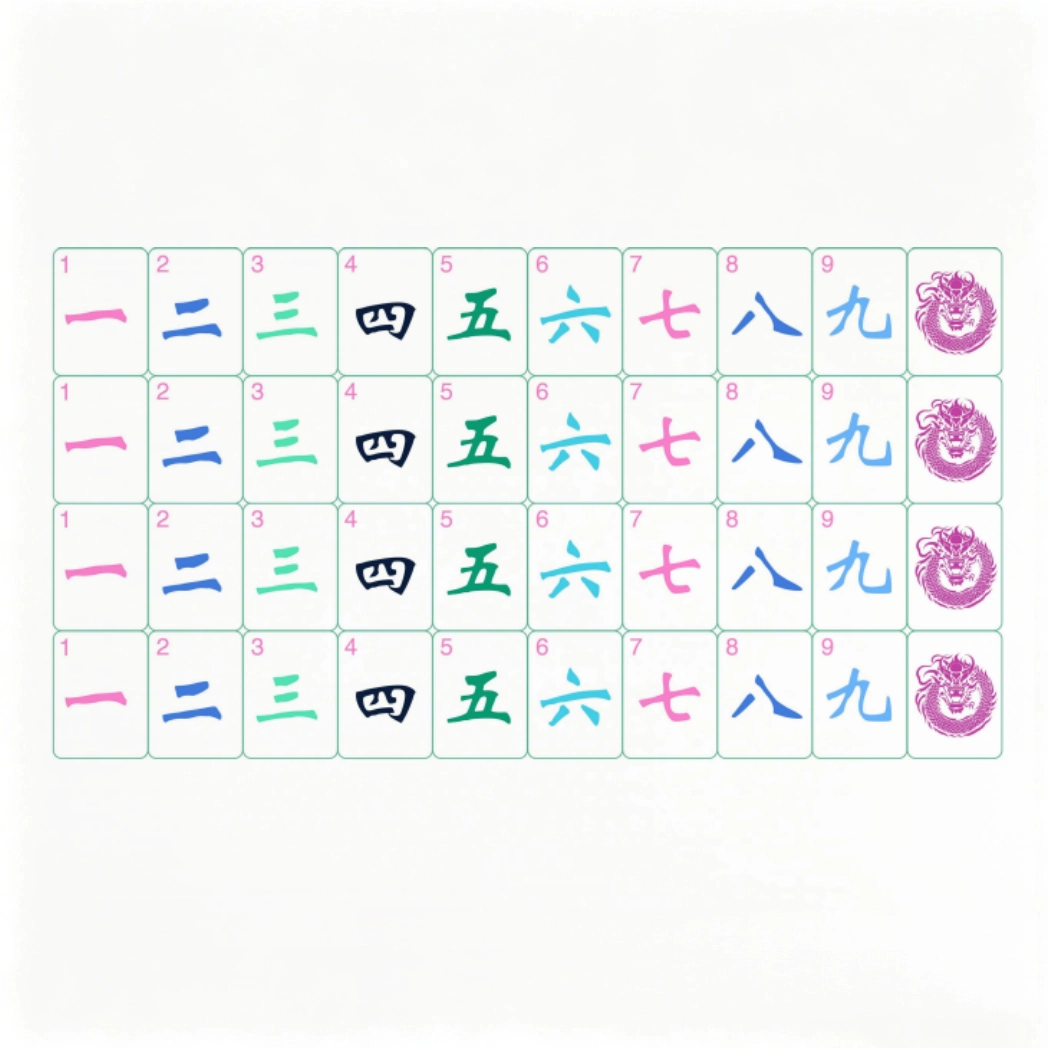 OMHJGO Lucky Knot Character tiles with pink dragon illustration and blue text.